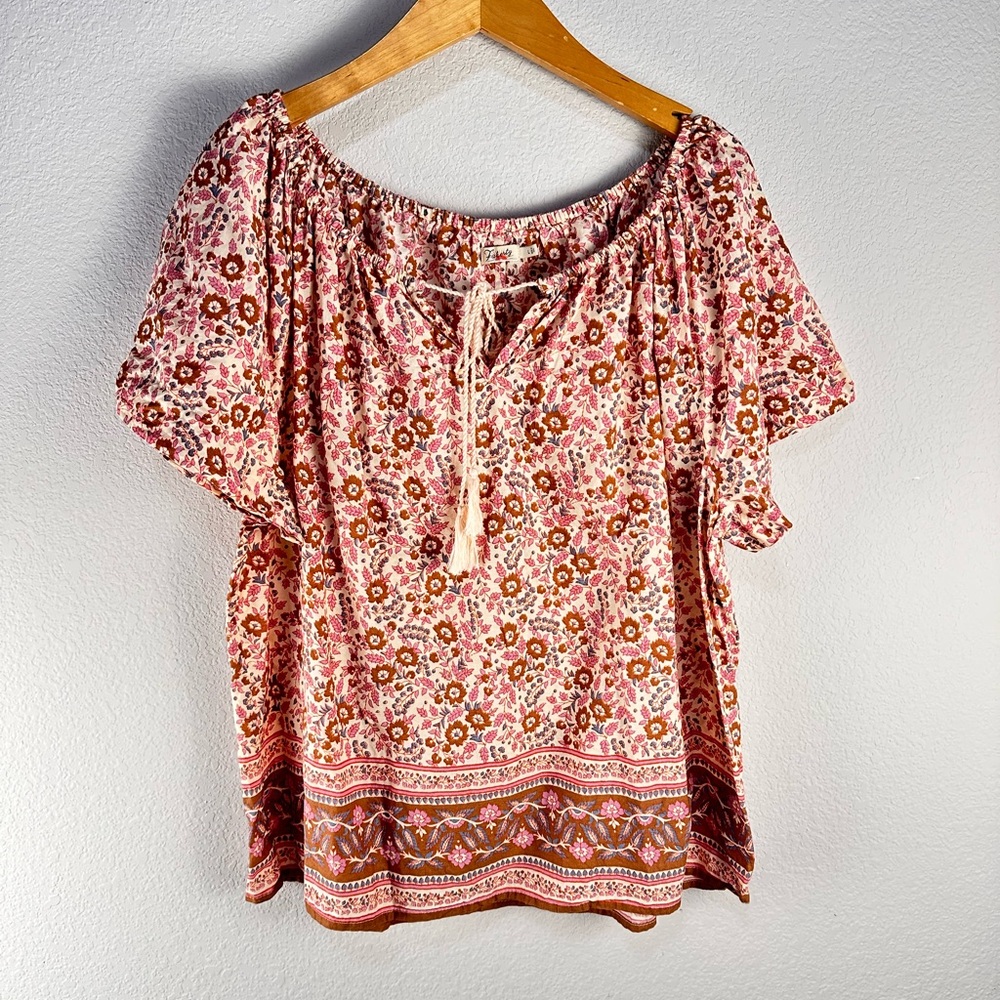 Faherty Florence Floral‎ Blouse Sz L